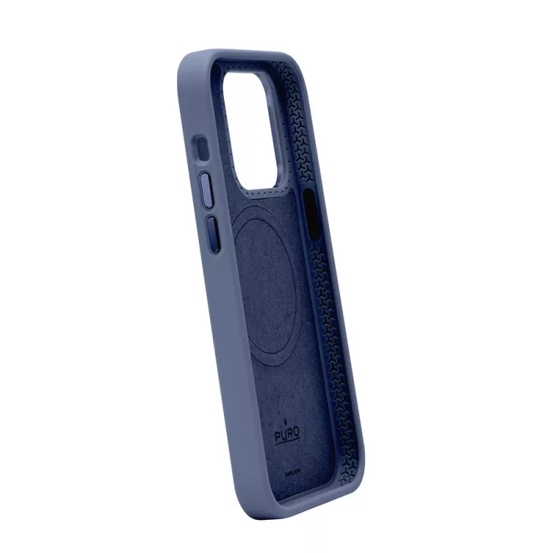 Puro Icon Mag Pro MagSafe -silikonikuori Apple iPhone 15 Pro Max -puhelimelle, tummansininen