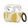 Tech-Protect Lamano kuori Apple AirPods Pro 3 -kuulokkeille karabiinilla, Lemon Haze (keltainen ja valkoinen)