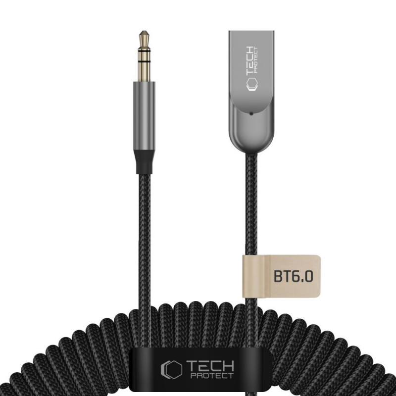 Tech-Protect Ultraboost AU04 Bluetooth 6.0 -äänisovitin, AUX 3,5 mm, harmaa