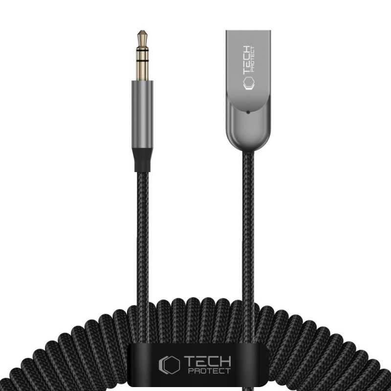 Tech-Protect Ultraboost AU04 Bluetooth 6.0 -äänisovitin, AUX 3,5 mm, harmaa