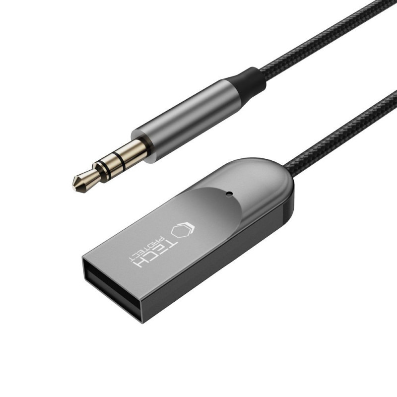 Tech-Protect Ultraboost AU04 Bluetooth 6.0 -äänisovitin, AUX 3,5 mm, harmaa