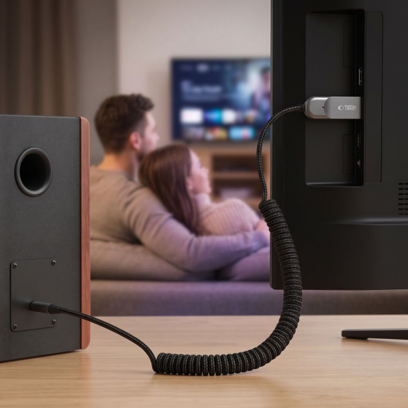 Tech-Protect Ultraboost AU04 Bluetooth 6.0 -äänisovitin, AUX 3,5 mm, harmaa