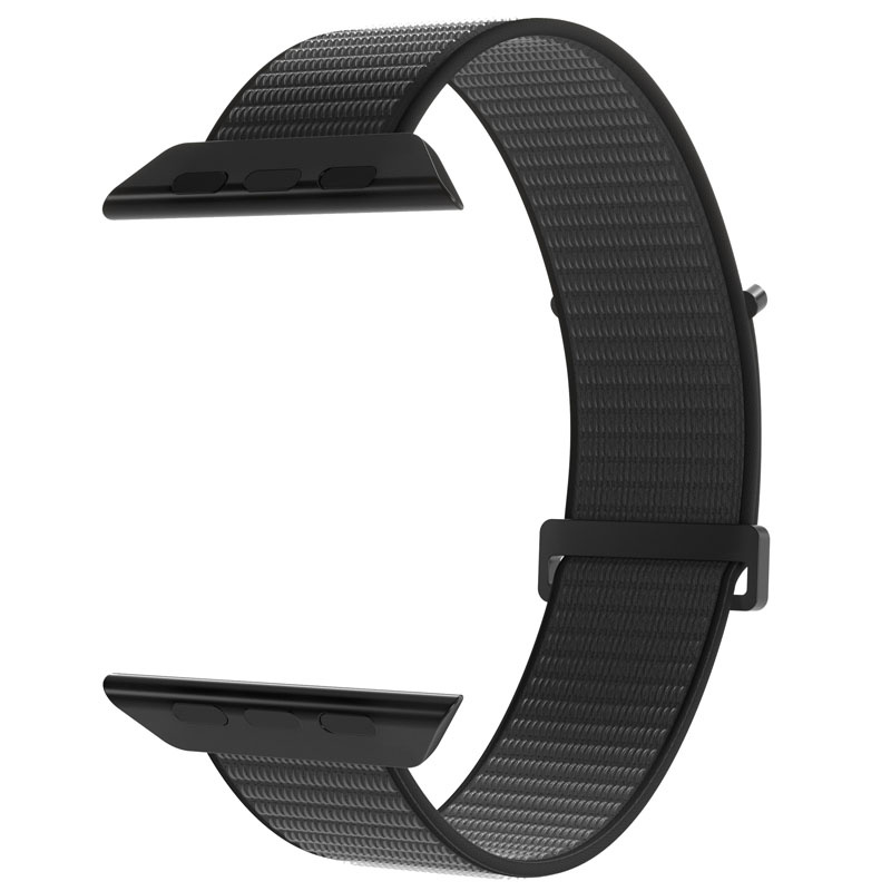 Puro Nylon Sport -ranneke PUR643 Apple Watch 40/41/42 mm:lle, musta