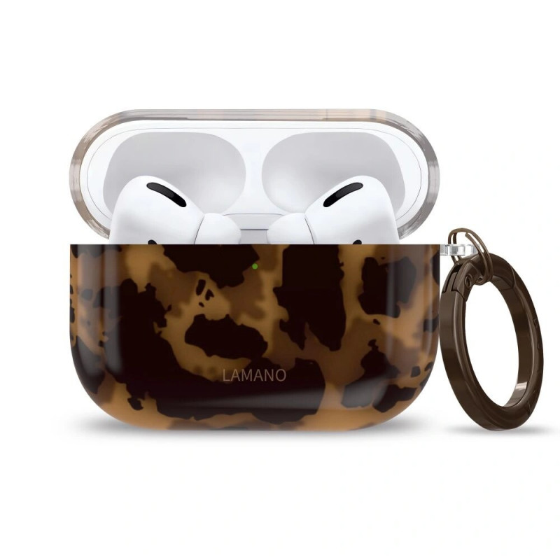 Tech-Protect Lamano-kuori Apple AirPods Pro 3 -laitteelle, musta ja ruskea