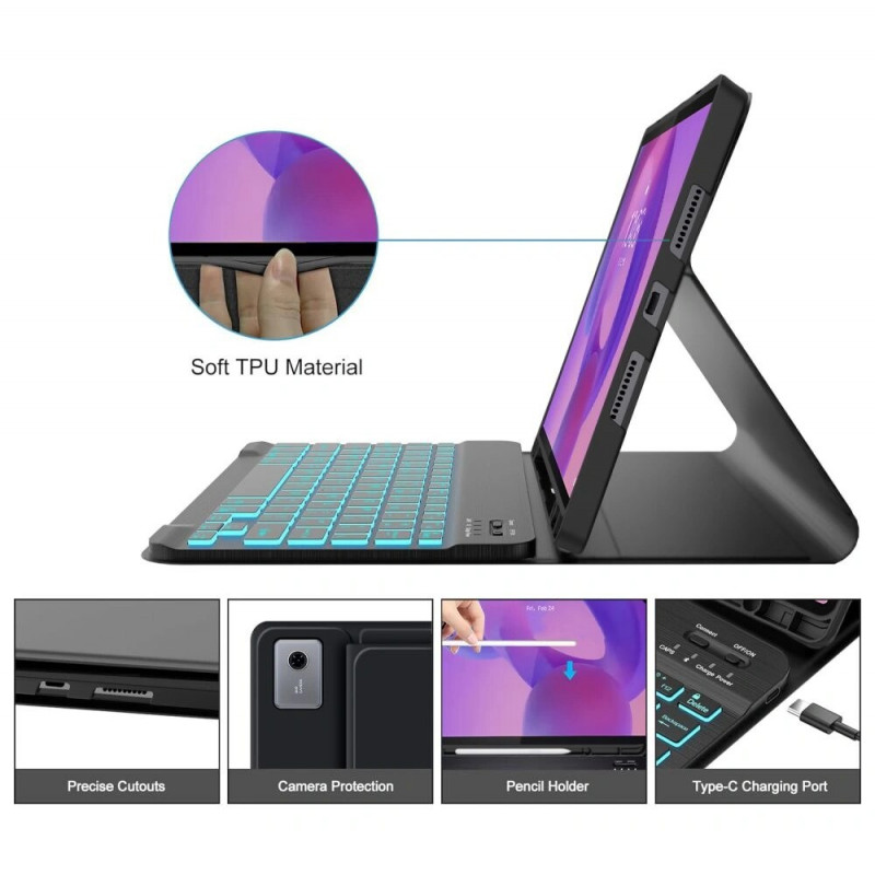 Tech-Protect SmartCase Pen + Keyboard Lenovo Idea Tab Plus 12.1 (TB-361) -laitteelle, musta