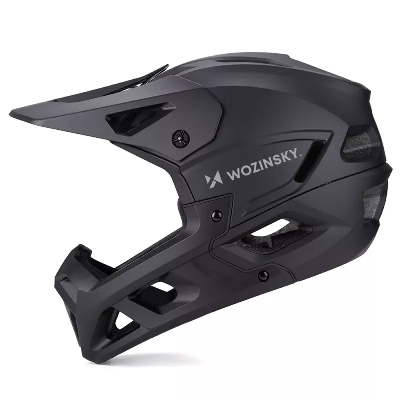Wozinsky kokokasvoinen pyöräilykypärä irrotettavalla visiirillä, 60-62 cm, musta