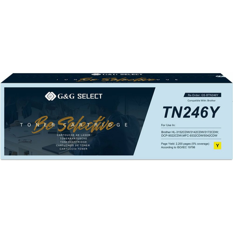 G&G Select -yhteensopiva väriaine Brother TN-246Y -väriaineelle, keltainen (21143)