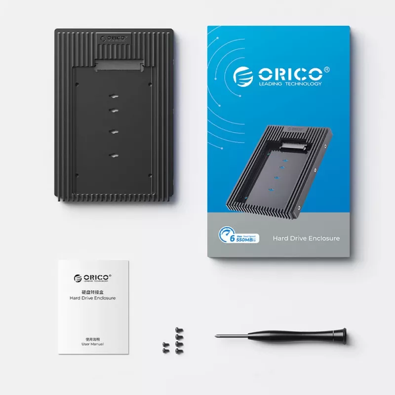 Orico D2SS-6G -asemusovitin 2.5" → 3.5", SATA III, musta