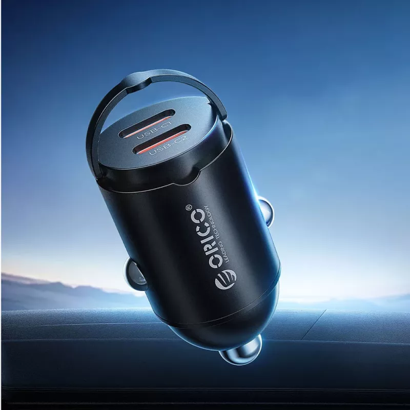 Orico MiniRing MR-30-2C 30W 2x USB-C -autolaturi, musta