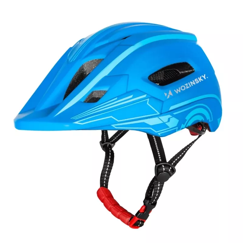 Wozinsky Lasten full face -pyöräilykypärä USB-takavalolla, koko S (52-56 cm), sininen