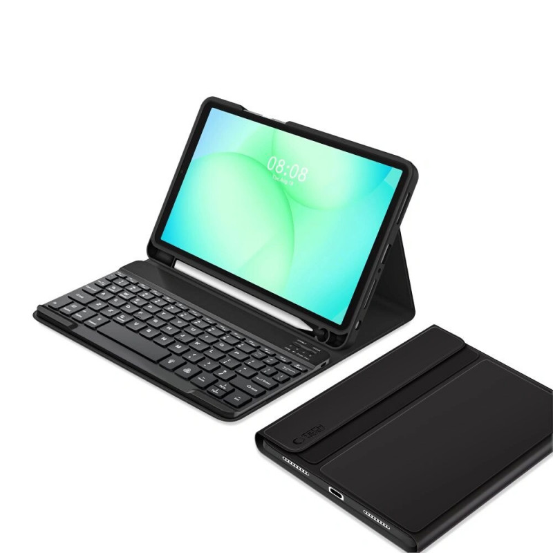Tech-Protect SmartCase Pen + -näppäimistö Samsung Galaxy Tab A9+ / A11+ 11.0 -laitteelle (X210 / X215 / X216 / X230 / X235 / X236), musta