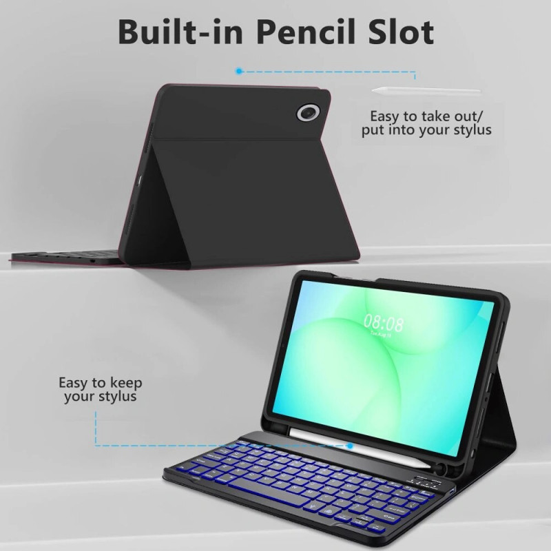 Tech-Protect SmartCase Pen + -näppäimistö Samsung Galaxy Tab A9+ / A11+ 11.0 -laitteelle (X210 / X215 / X216 / X230 / X235 / X236), musta