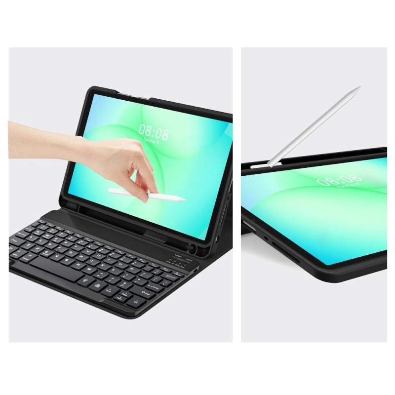 Tech-Protect SmartCase Pen + -näppäimistö Samsung Galaxy Tab A9+ / A11+ 11.0 -laitteelle (X210 / X215 / X216 / X230 / X235 / X236), musta