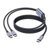 UGREEN L533 2in1 USB-C-kaapeli, USB-C–2x USB-C PD 140W, 2 m, musta