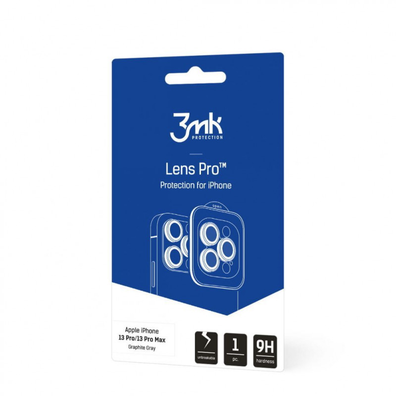 3MK Lens Protection Pro Apple iPhone 13 Pro / 13 Pro Max -kameran linssinsuojalasi, grafiitinharmaa