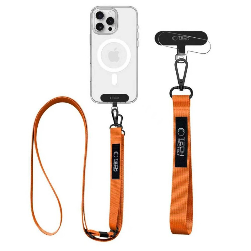 Tech-Protect C6S Rope Crossbody -puhelinranneke, Cosmic Orange