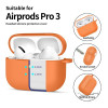 Tech-Protect Silicone Hook -silikonikuori Apple AirPods Pro 3 -kuulokkeille, cosmic orange