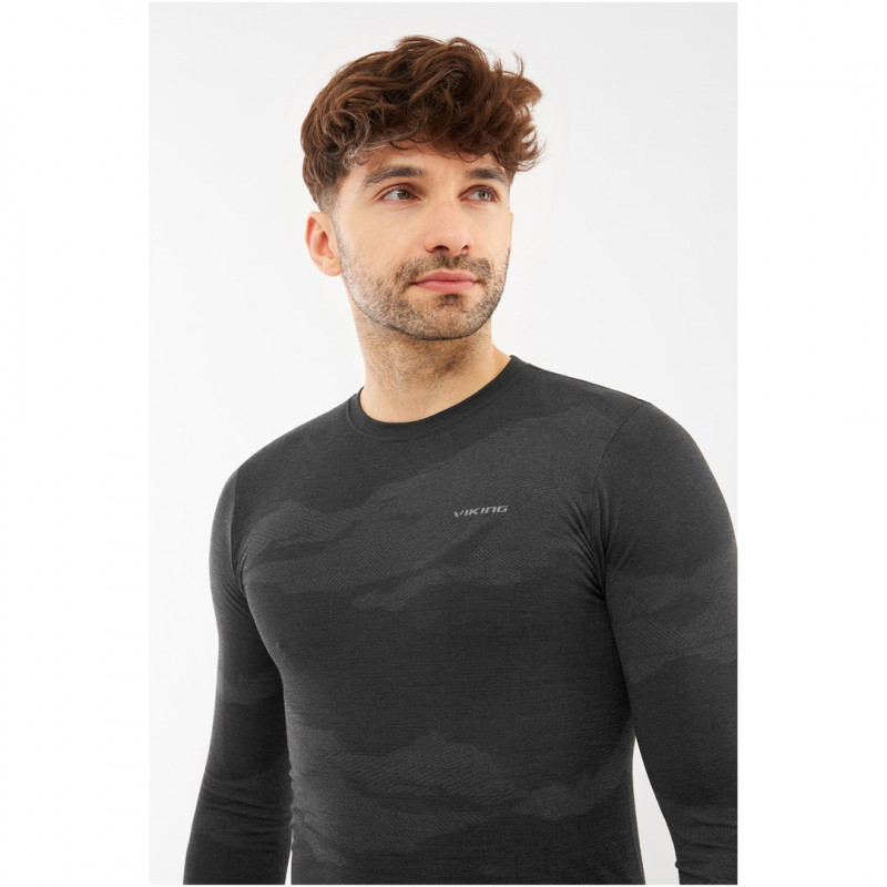 Viking Gasher Man Set Merino miesten alusasu, musta, XL