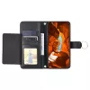 Hurtel Samsung Galaxy A37 5G PU-nahkainen lompakkokotelo jalustalla ja olkahihnalla, musta