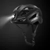 Rockbros ZK-077 pyöräilykypärä integroidulla monisuuntaisella valaistuksella 57–61 cm, musta