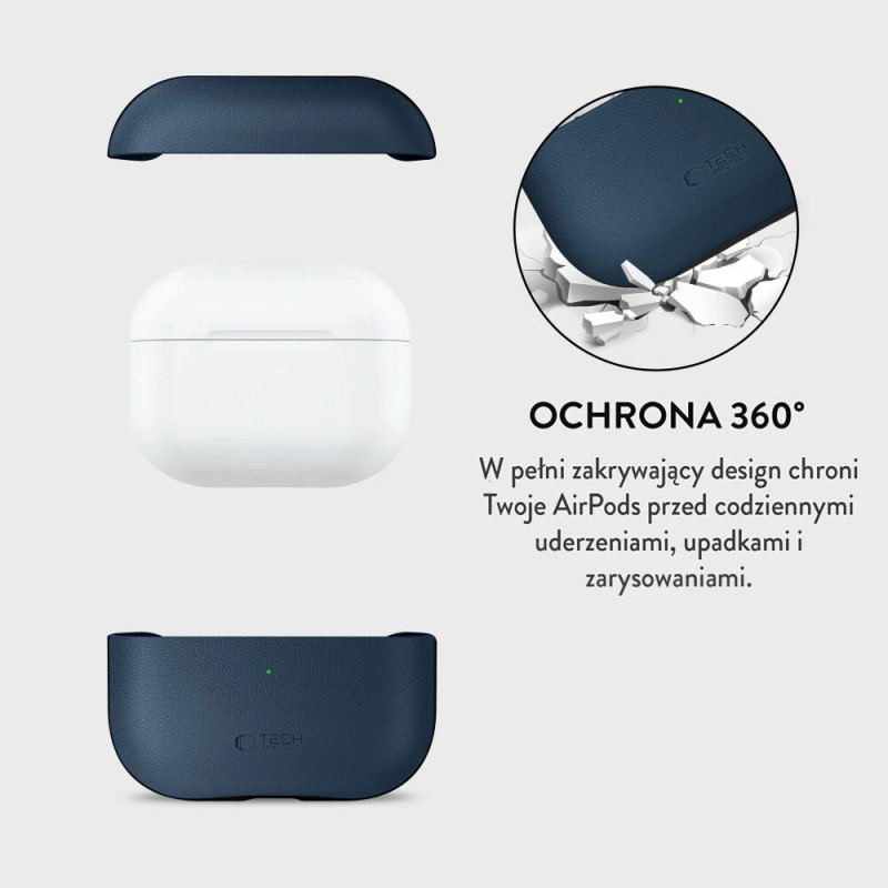 Tech-Protect NaturalFit -kotelo Apple AirPods Pro 3 -kuulokkeille, laivastonsininen