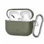 Tech-Protect Silicone Hook -silikonikotelo Apple AirPods Pro 3 -kuulokkeille, oliivinvihreä
