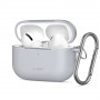 Tech-Protect Silicone Hook -silikonikuori Apple AirPods Pro 3 -kuulokkeille, liitukivenharmaa