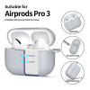 Tech-Protect Silicone Hook -silikonikuori Apple AirPods Pro 3 -kuulokkeille, liitukivenharmaa