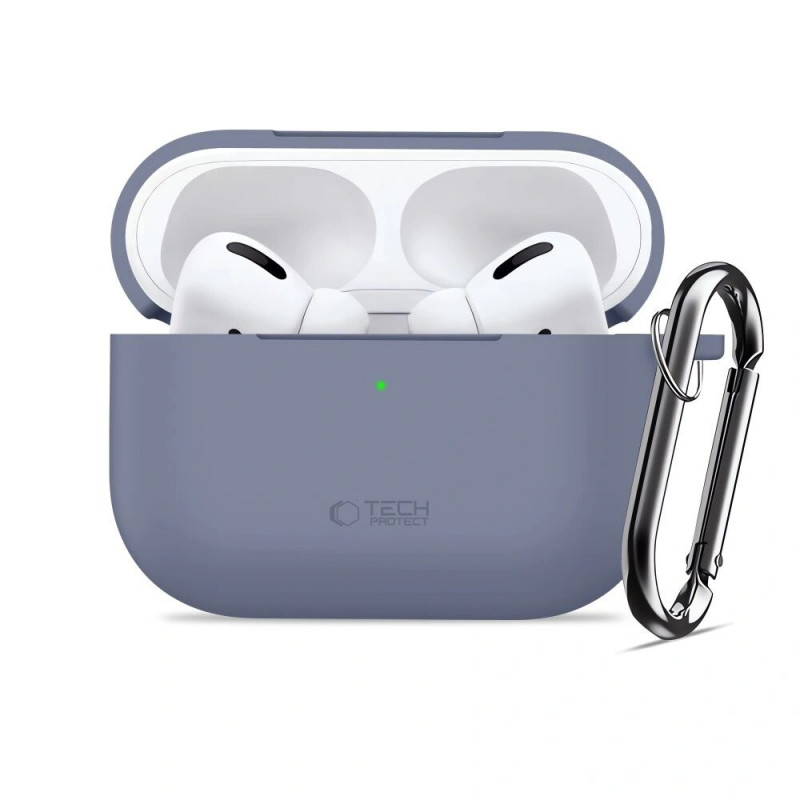 Tech-Protect Silikoninen Hook-kotelo Apple AirPods Pro 3 -kuulokkeille, vaaleansininen