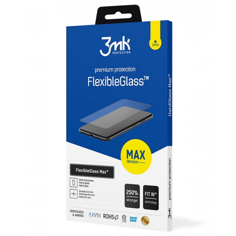 3MK FlexibleGlass Max hybridilasi Samsung Galaxy S22+:lle, musta