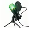 Wozinsky WM-W111 langallinen studiomikrofoni jalustalla ja RGB-taustavalolla pelaamiseen, musta