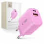 Tech-Protect NCA30 USB-A, USB-C verkkolaturi PD 30W / QC3.0 vaaleanpunainen