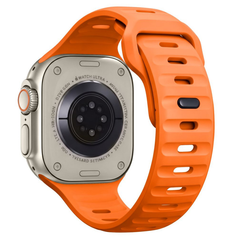 Tech-Protect Silicone Line Apple Watch 8 / 9 / 10 / 11 / 12 / SE / Ultra 44/45/46/49 mm -ranneke, oranssi