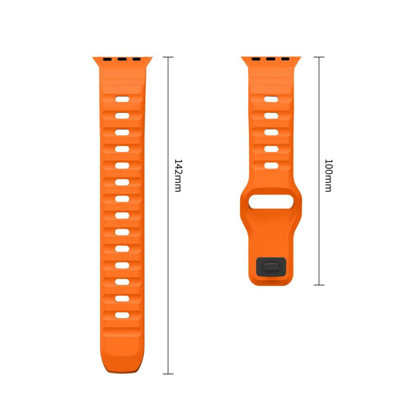 Tech-Protect Silicone Line Apple Watch 8 / 9 / 10 / 11 / 12 / SE / Ultra 44/45/46/49 mm -ranneke, oranssi