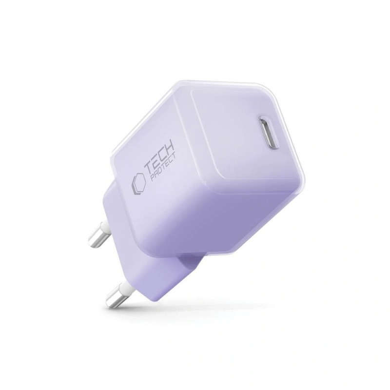Tech-Protect NCM25 USB-C seinälaturi PD 25W, Baby Purple