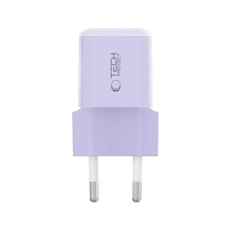 Tech-Protect NCM25 USB-C seinälaturi PD 25W, Baby Purple