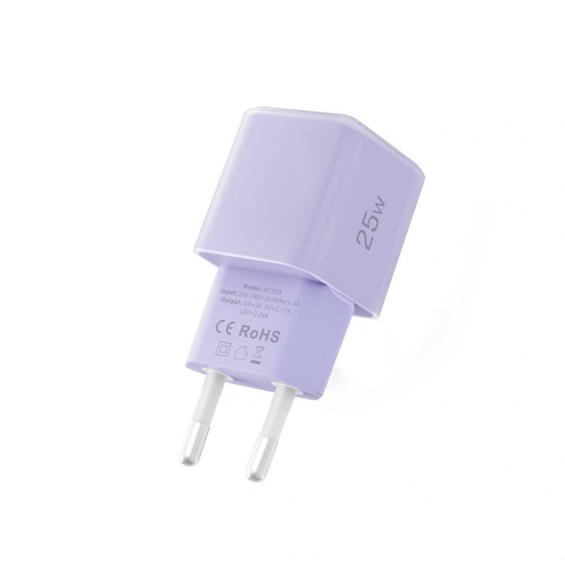 Tech-Protect NCM25 USB-C seinälaturi PD 25W, Baby Purple