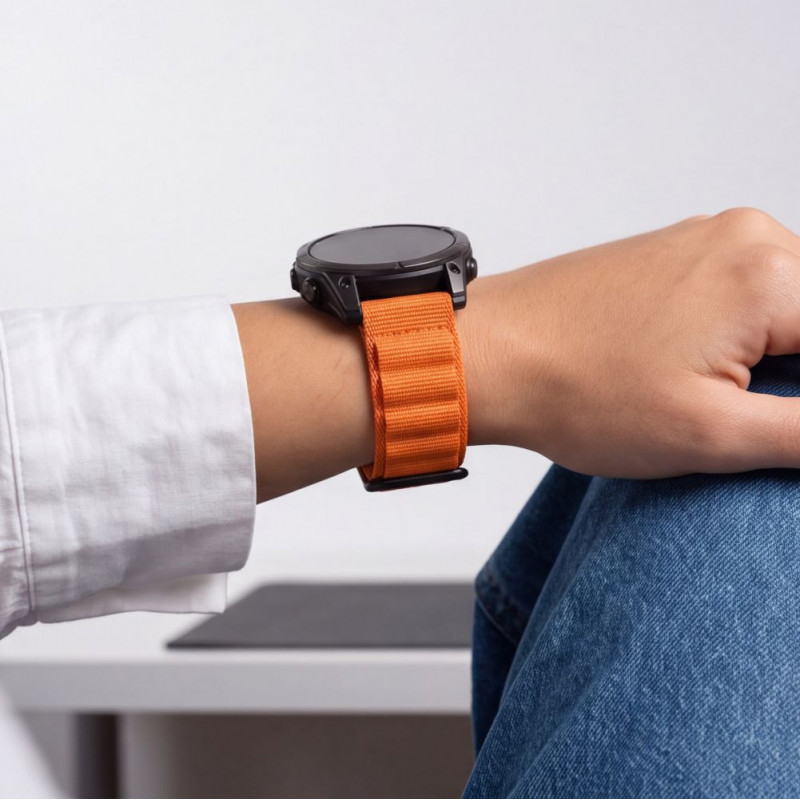 Tech-Protect Nylon Pro THP6037 -kellonranneke Garmin Fenix 5X / 5X Plus / 6X / 6X Pro / 7X / 8 / 8 Pro / 9 / 9 Pro (51 mm), oranssi