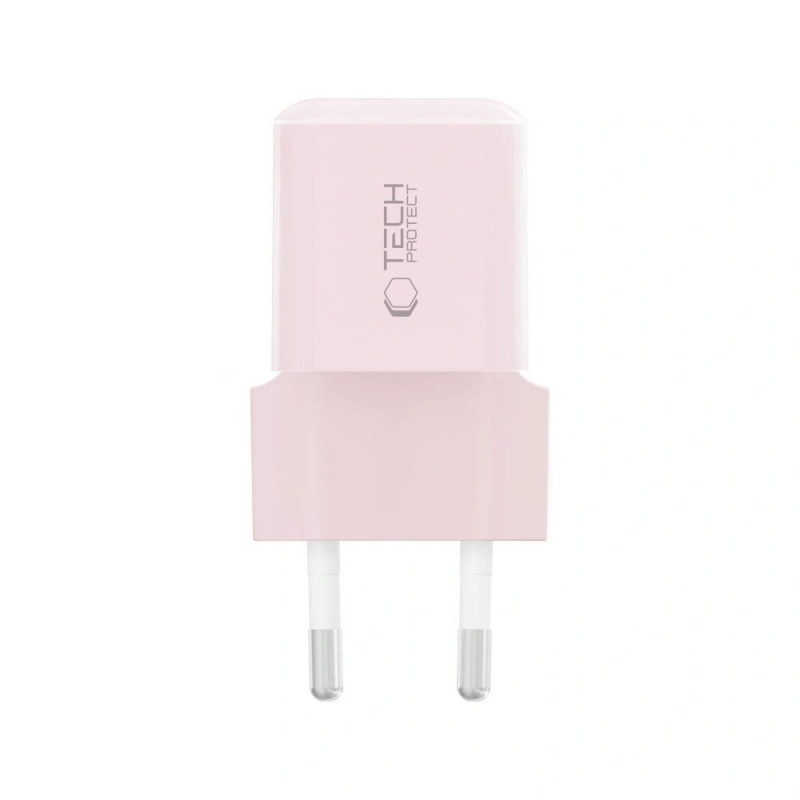 Tech-Protect NCM25 USB-C seinälaturi PD 25W, vaaleanpunainen