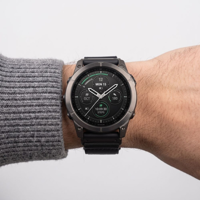 Tech-Protect Nylon Classic -kellonranneke Garmin Fenix 5X / 5X Plus / 6X / 6X Pro / 7X / 8 / 8 Pro / 9 / 9 Pro 47 mm, musta