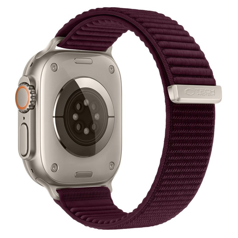 Tech-Protect NylonLoop -ranneke Apple Watch 8 / 9 / 10 / 11 / 12 / SE (40 / 41 / 42 mm), Deep Burgundy