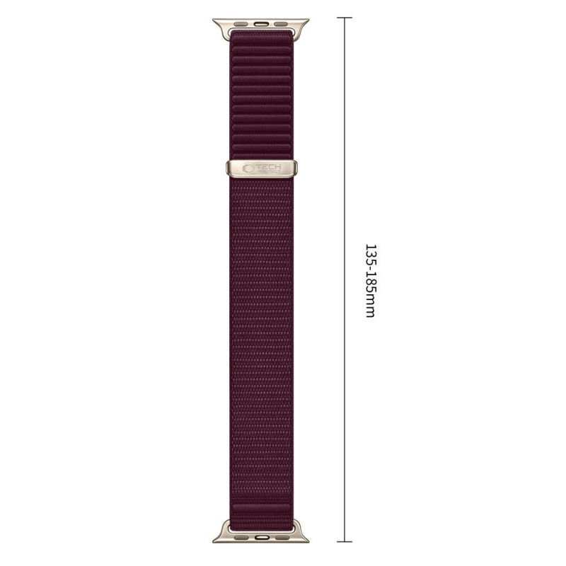 Tech-Protect NylonLoop -ranneke Apple Watch 8 / 9 / 10 / 11 / 12 / SE (40 / 41 / 42 mm), Deep Burgundy