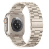 Tech-Protect Stainless ruostumattomasta teräksestä valmistettu ranneke Apple Watch 8 / 9 / 10 / 11 / 12 / SE / Ultra (44 / 45 / 46 / 49 mm), Starlight