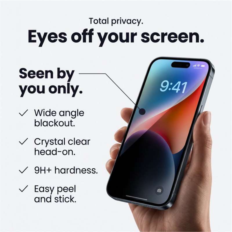 Tech-Protect Glass SPY+ yksityisyys karkaistu lasi Apple iPhone 18 Pro Max -puhelimeen (2 kpl)