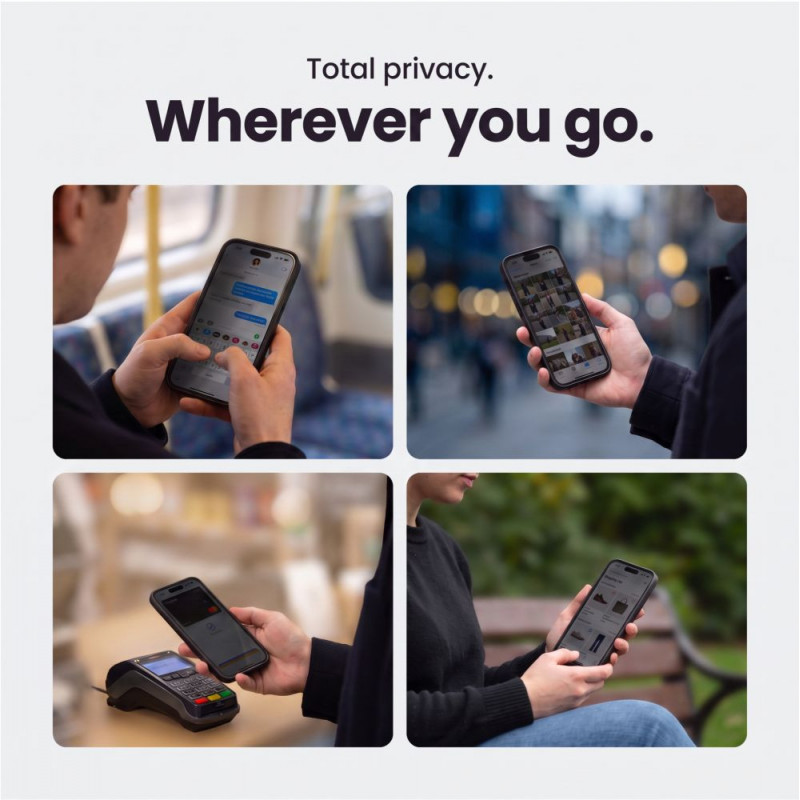 Tech-Protect Glass SPY+ yksityisyyskalvo karkaistu lasi Apple iPhone 18 Pro:lle (2 kpl)