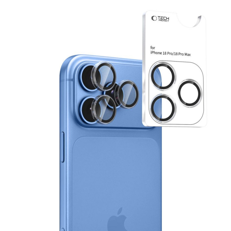 Tech-Protect Camring Fit+ -kameransuojus Apple iPhone 18 Pro / 18 Pro Max -puhelimeen, kirkas