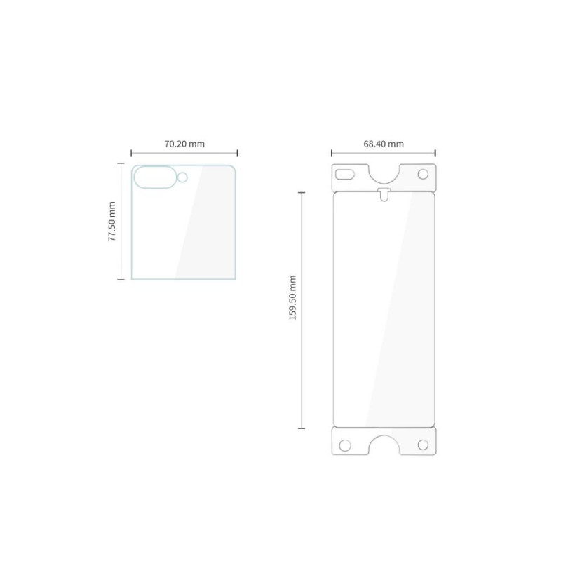 Tech-Protect Easy Set Foil & Glass Fit+ 4in1 näytönsuojaus Samsung Galaxy Z Flip 7 / 8 -puhelimelle, kirkas (2+2 kpl)