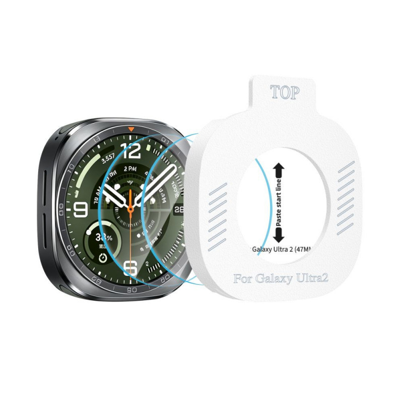 Tech-Protect Easy Set+ karkaistu lasi Samsung Galaxy Watch Ultra 2 2026 47 mm -kellolle, kirkas (2 kpl)