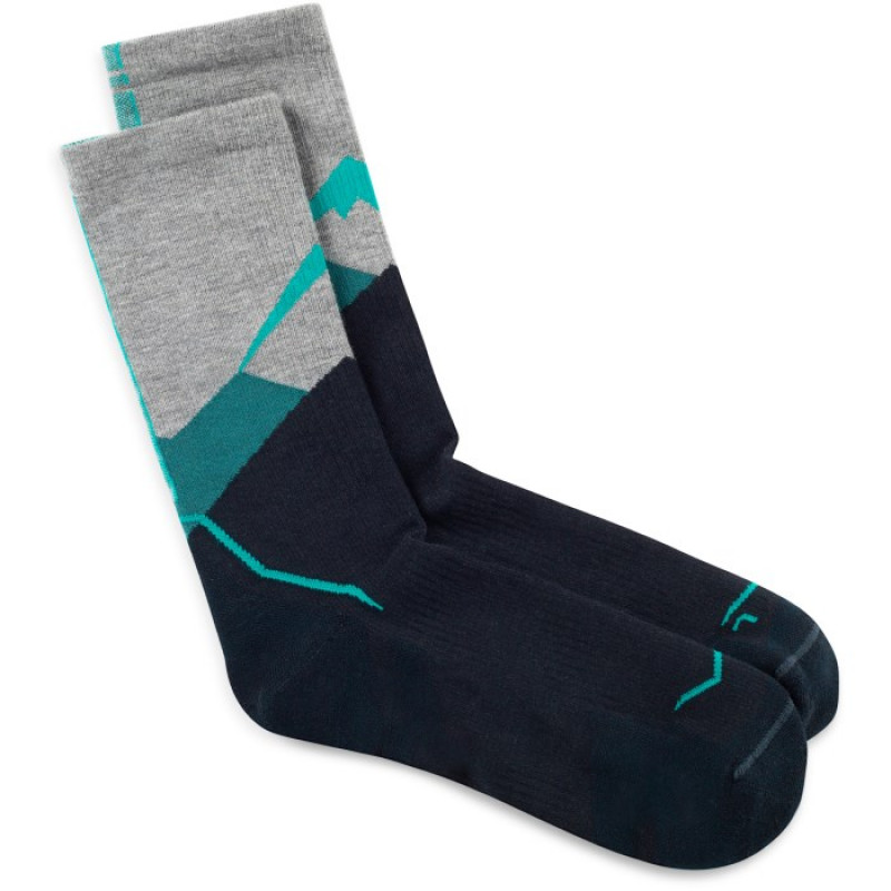 Buff Merino Lightweight Crew Sock LWC1, sinivihreä, L