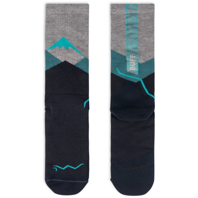 Buff Merino Lightweight Crew Sock LWC1, sinivihreä, L